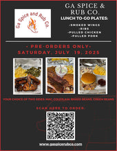 Load image into Gallery viewer, Individual Plate Orders (July 17, 2026 1pm Pickup Villa Rica)
